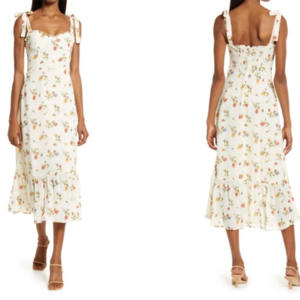 REFORMATION Nikita Floral Dress in Ivory/Floral SIZE 12 0833